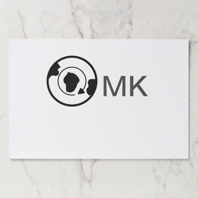 Black world globe add name monogram travel details paper pad (Front)