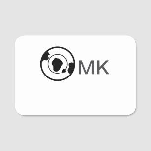 Black world globe add name monogram travel details tag