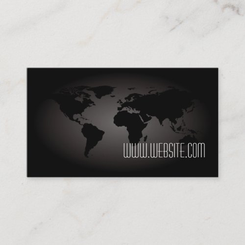 Black World Map Atlas Professional Business Card