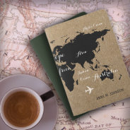 Black World Map On Faux Kraft Stylish Passport Holder at Zazzle