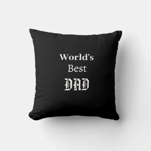 Black Worlds Best Dad Throw Pillow