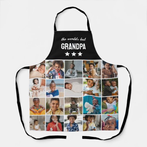 Black Worlds Best Grandpa Photo Collage Apron