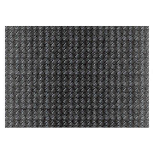 Black Woven Faux Leather Pattern Cutting Board