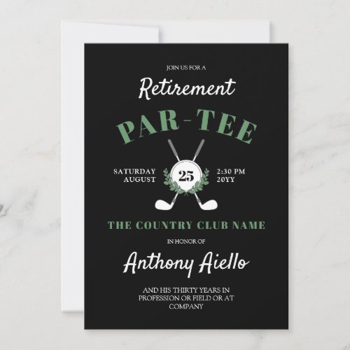 Black Wreath Golf Themed Retirement Party