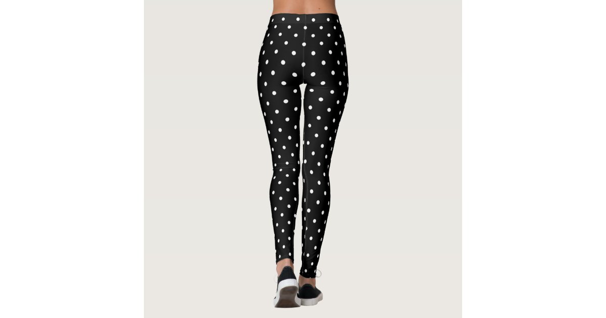 Yoke Band Legging in Black & White Dot