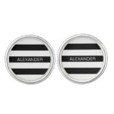 Modern Personalized Bold Monogram and Name Cufflin Cufflinks