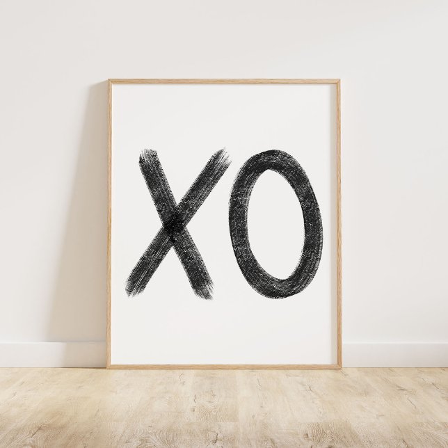 Black XO Poster (A chalky brush style XO in black)