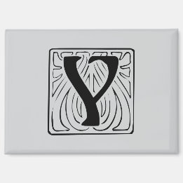 Black Y Monogram Magnet