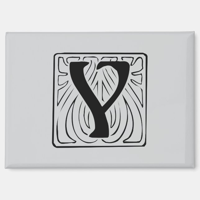 Black Y Monogram Magnet (Front)