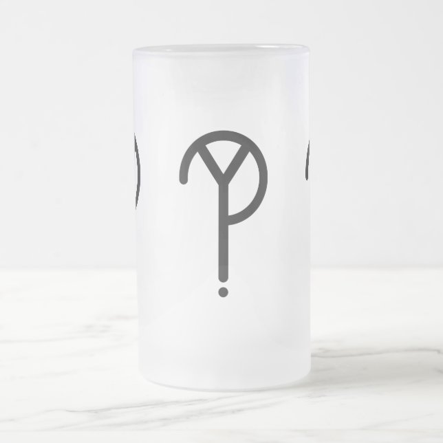 Black Y? Symbol Frosted Mug (Center)