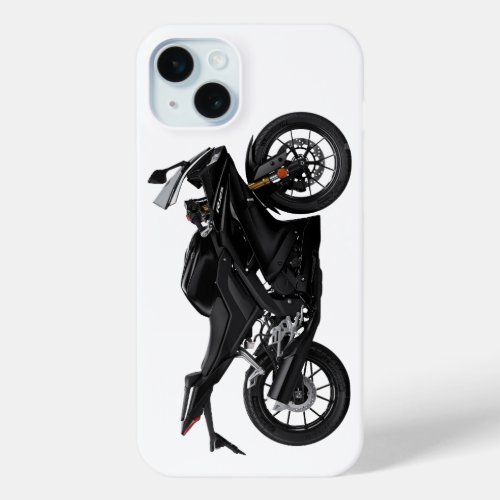 Black Yamaha Yzf_R125 Motorcycle  iPhone 15 Plus Case