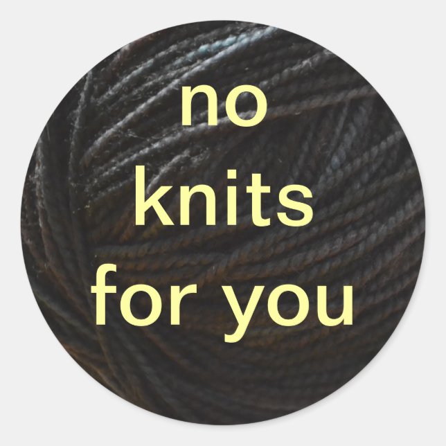 Black Yarn Classic Round Sticker (Front)