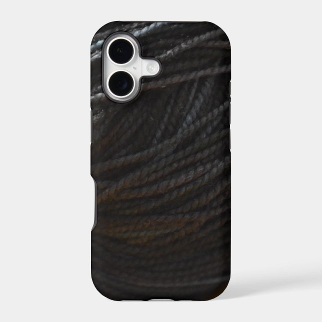 Black Yarn Iphone Case (Back)