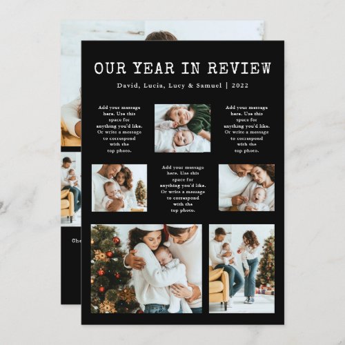 Black Year In Review Holiday Card