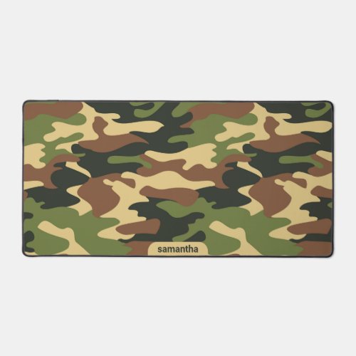 Black yellow and brown camouflage pattern desk mat