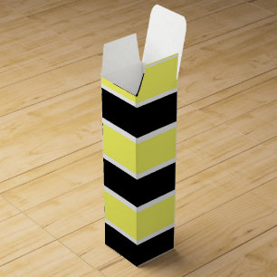 Black, Yellow and White Striped Wine Gift Box