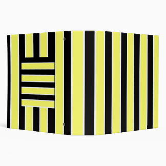 Black, Yellow and White Stripes Binder