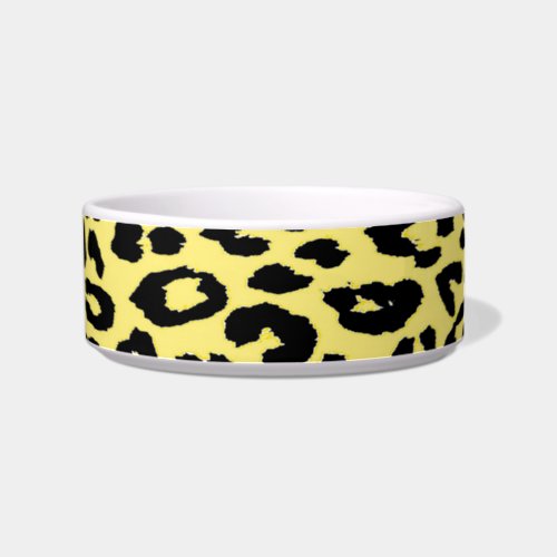 Black yellow animal print texture of leopard bowl