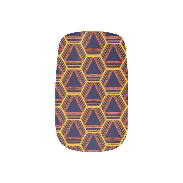 Black Yellow Art Deco Abstract Tribal Pattern Minx Nail Art (Left Thumb)