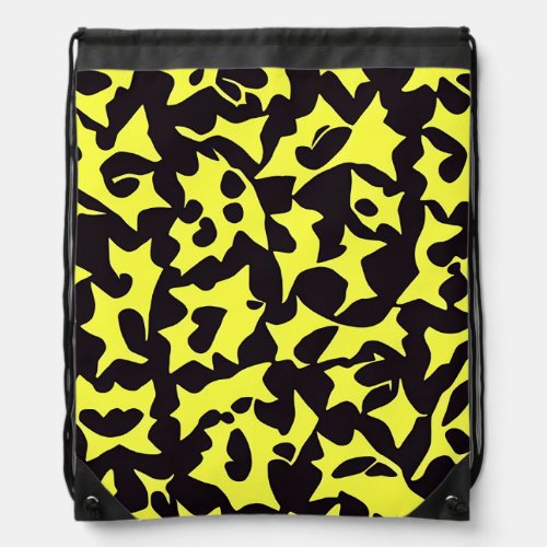 Black yellow art pattern Backpack