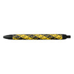 [ Thumbnail: Black & Yellow Beamed Sixteenth Notes Pattern Pen ]