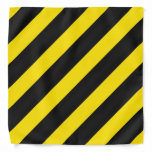 [ Thumbnail: Black, Yellow Bee Color Stripes Bandana ]