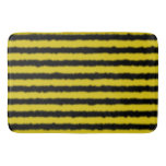 [ Thumbnail: Black & Yellow Bee Inspired Bath Mat ]