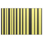 [ Thumbnail: Black, Yellow Bee-Like Stripes Fabric ]