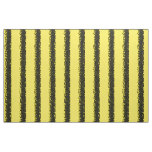[ Thumbnail: Black/Yellow Bee-Like Stripes Pattern Fabric ]