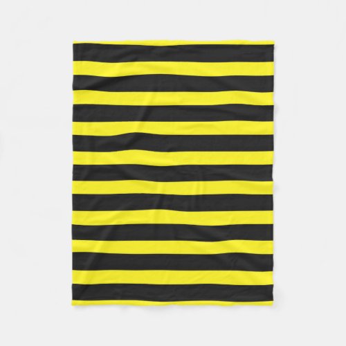 Black Yellow Bee_Like Stripes Pattern Fleece Blanket