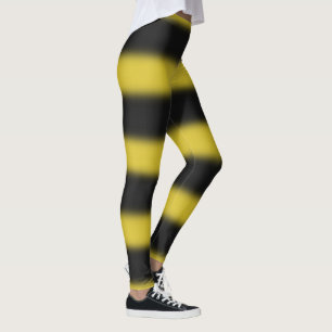 Black & Yellow Bee-Like Stripes Pattern Leggings