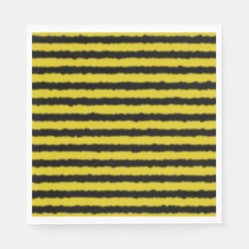 BlackYellow Bee_Like Stripes Pattern Napkins