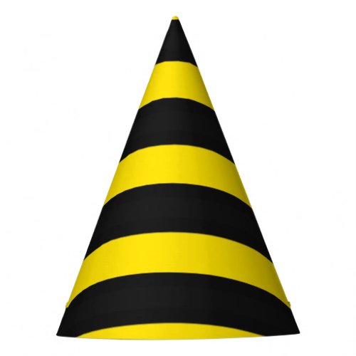 BlackYellow Bee_Like Stripes Pattern Party Hat