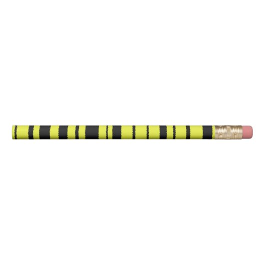 Black, Yellow Bee-Like Stripes Pencil (Rotated 270)