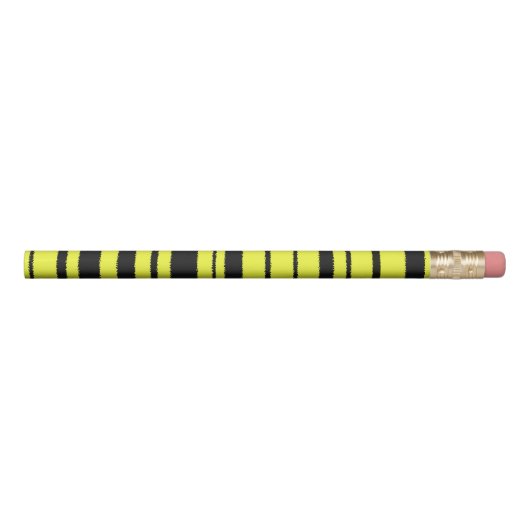 Black, Yellow Bee-Like Stripes Pencil (Rotated 90)