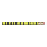 [ Thumbnail: Black, Yellow Bee-Like Stripes Pencil ]