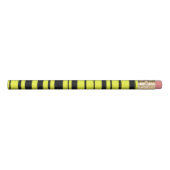 Black, Yellow Bee-Like Stripes Pencil (Front)