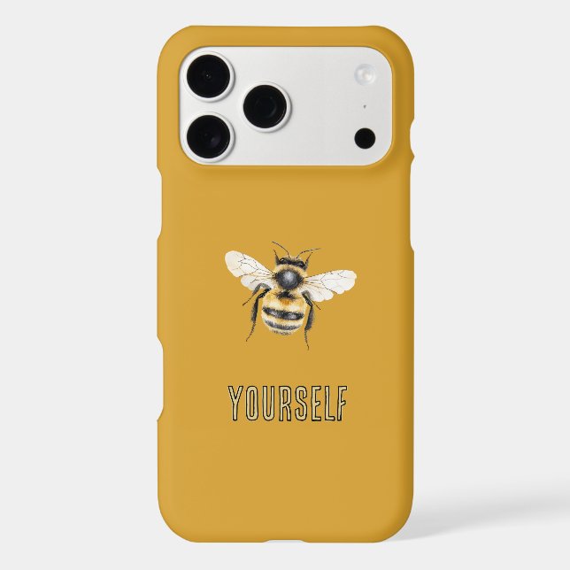 Black Yellow Bee Yourself iPhone Case (Back)