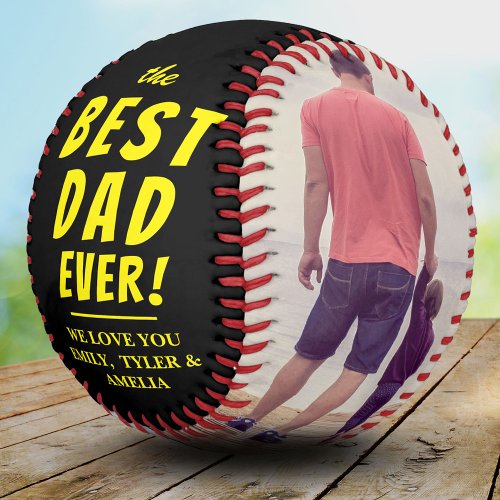 Black Yellow Best Dad Ever 2 Photo Collage  Softball