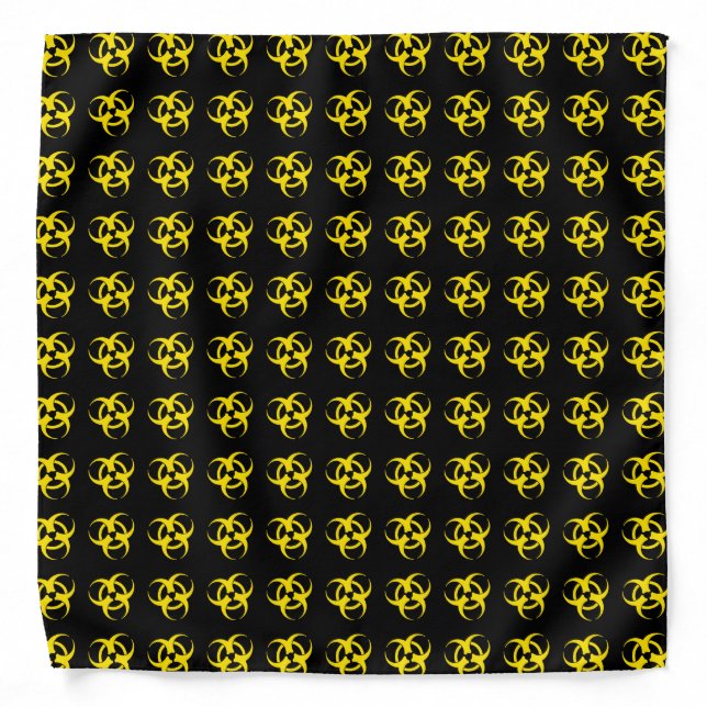 Black & Yellow Biohazard Symbol Bandana (Front)
