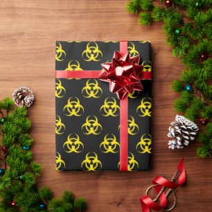 Black & Yellow Biohazard Symbol Wrapping Paper