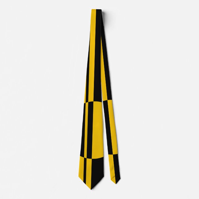 Black yellow bold circle stripes positive negative tie (Front)