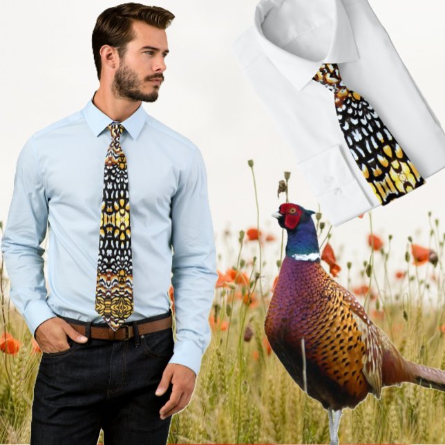 Black, Yellow, Brown Rheeve's Pheasant Feather Tie (Creator Uploaded)