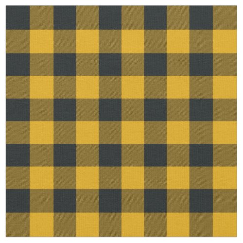 Black  Yellow Buffalo Checkered Plaid Rustic Fabric