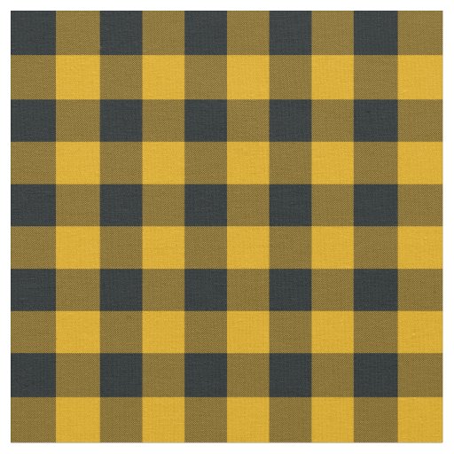 Black & Yellow Buffalo Checkered Plaid Rustic Fabric