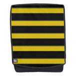 [ Thumbnail: Black, Yellow Bumble Bee Inspired Backpack ]