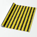 [ Thumbnail: Black, Yellow Bumblebee Inspired Wrapping Paper ]