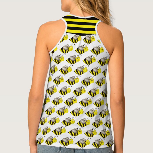 Black Yellow Bumblebee Stripe Bee Honeybee Insect Tank Top (Back)