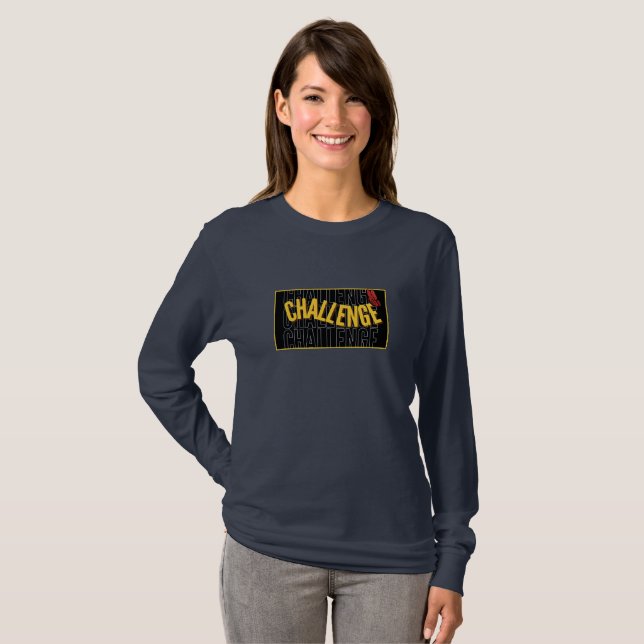 Black Yellow Challenge Woman Long Sleeve T-Shirt (Front Full)