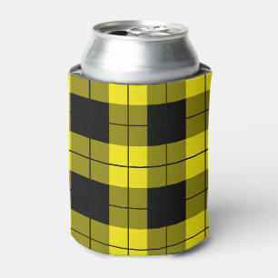Black Yellow Check Can Cooler